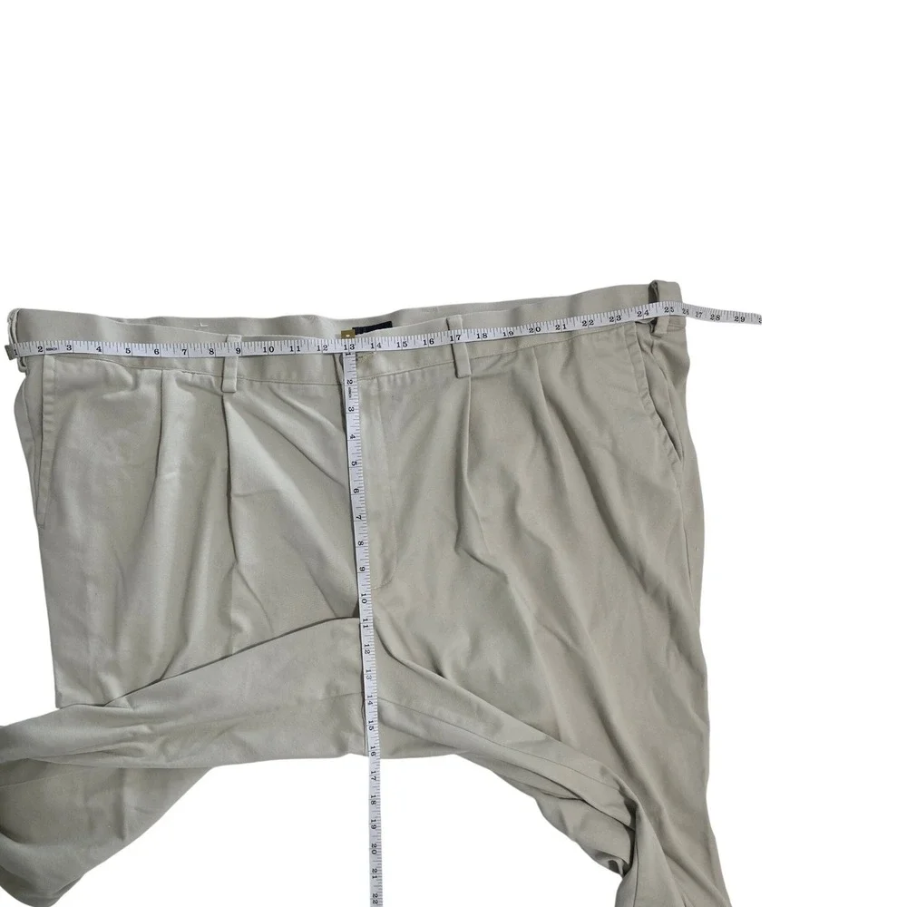 Dockers Mens Pleated Front Chino Pants Tan Beige Stretch‎ Khakis 48x29